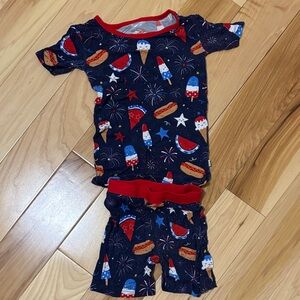 Little Sleepies Navy Fireworks and Snacks Pajama Set